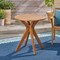 GDFStudio Brigitte Outdoor Round Acacia Wood Bistro Table with X Legs